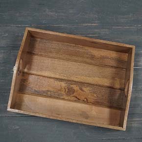 Wooden Tray with Handles and Heart Detail detail page